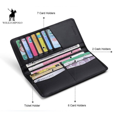 Picture of Ultrathin Slim Long Holder Men Wallet Black