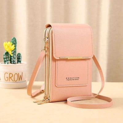 Picture of Women Bags Soft Leather Wallets Touch Screen Pink