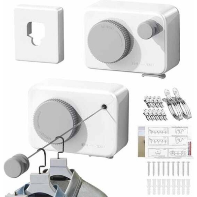 Picture of Wall Mounted Stainless Steel Line-15.1 Feets cloth hanger White