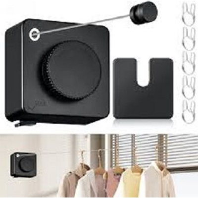 Picture of Wall Mounted Stainless Steel Cloth Hanger Black