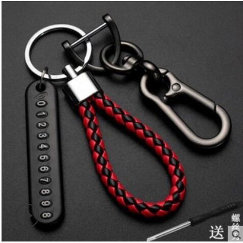 Picture of Key Ring with Phone Number Anti-Lost Keychain with Phone Number Plate - Bicycle, Car, Motorcycle Key Ring Accessory 