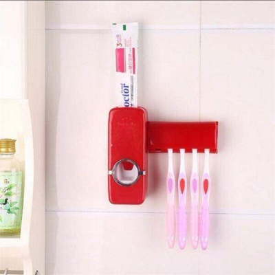 Picture of Auto Toothpaste Dispenser 5 Toothbrush Holder Set Toothpaste Toothbrush Holder Multicolor