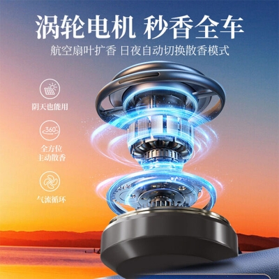Picture of New Solar Car Aromatherapy High-End Ornaments Car Perfume Center Console Fragrance Creative Automatic Rotating Decoration Other