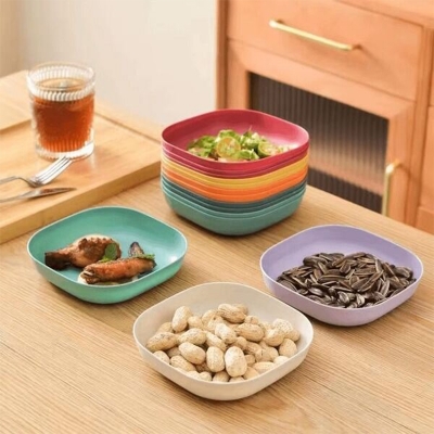 Picture of Thickened Table Garbage Dish Bone Spitting Dish Household Bone Dish Bone Dish Creative Plastic Dish Small Dish with Base Multicolor