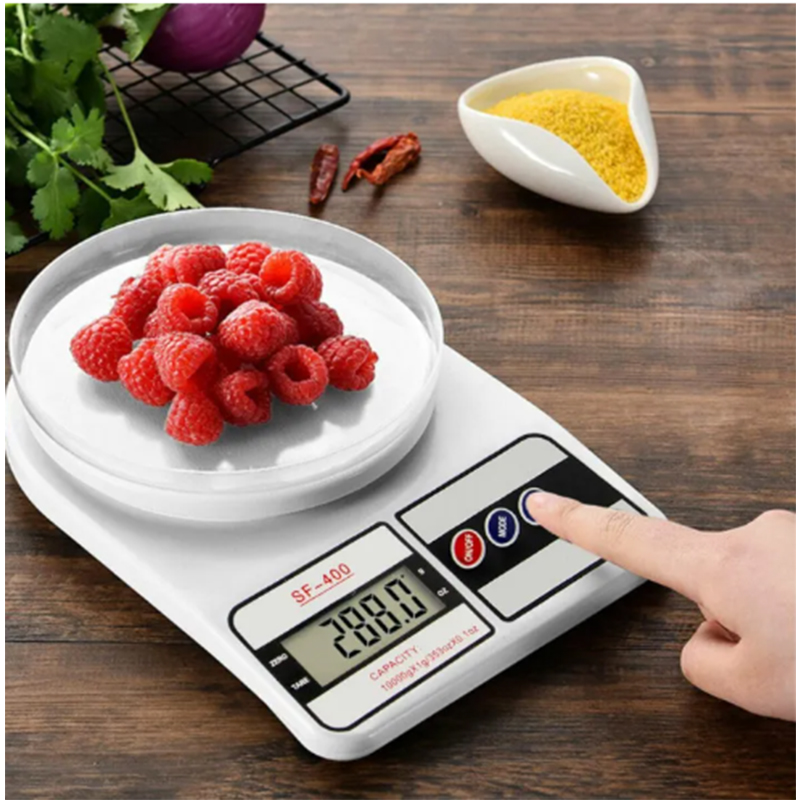 Picture of Kitchen Weight Scale Machine Digital Kitchen Weight Machine Model SF400 Weight Machine Mini Weight Measuring Scale With Digital Display White