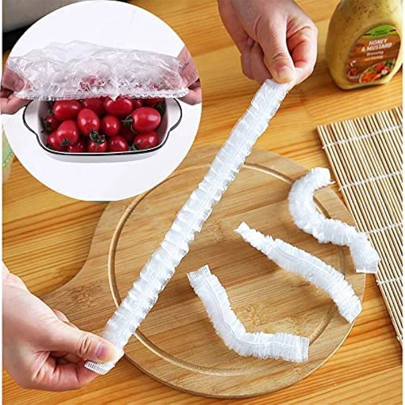 Picture of Disposable Food Cover Plastic Wrap Elastic Food White