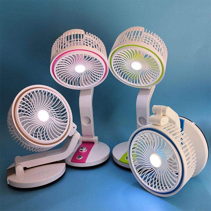 Picture of Rechargeable Folding Table Fan with Led Light Multicolor