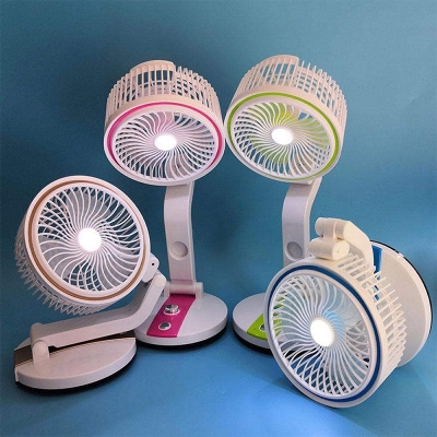Picture of Rechargeable Folding Table Fan with Led Light Multicolor