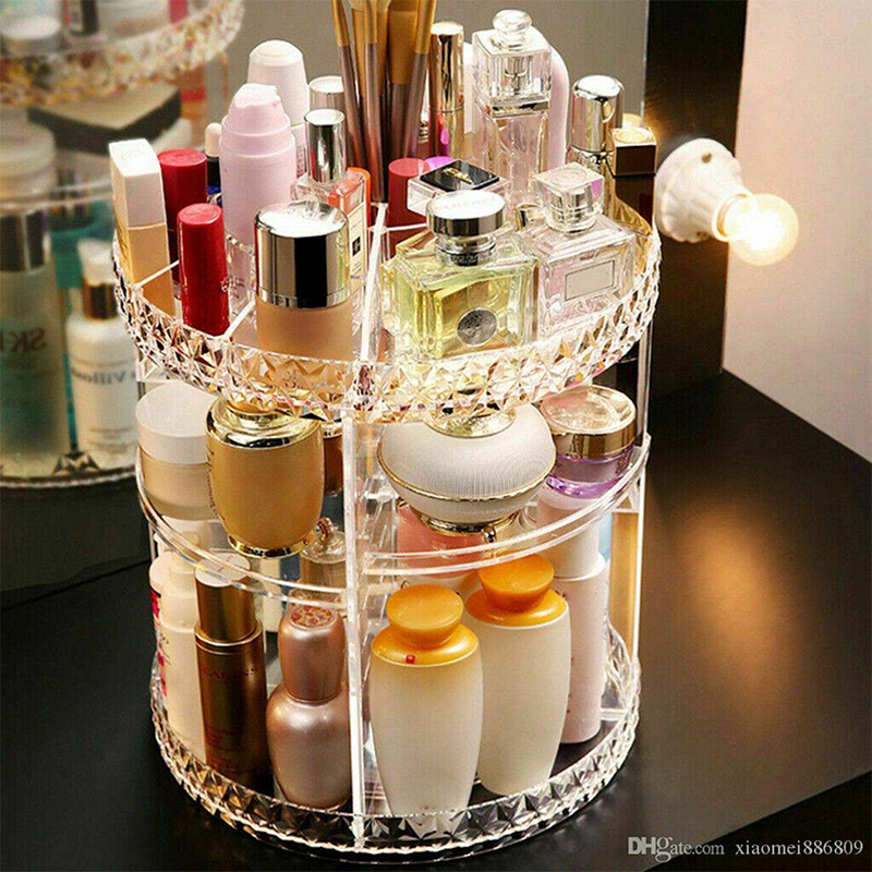 Picture of Cosmetics Makeup Organizer 3D Rotating 360 White