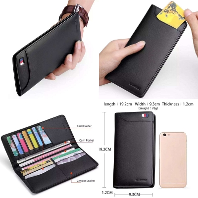 Picture of Ultrathin Slim Long Holder Men Wallet Black