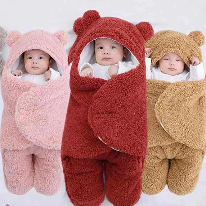 Picture of (2 pic)100% Cotton Thicken Soft Newborn Baby Wrap Blanket 