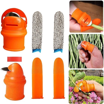 Picture of Silicone Finger Protector for vegetables cutting Orange