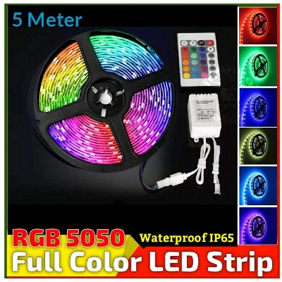 Picture of RGB Full Color SMD5050 5 Meter LED Strip DC 12V 16 Color LED Strip 24Key Remote makes Full White Color