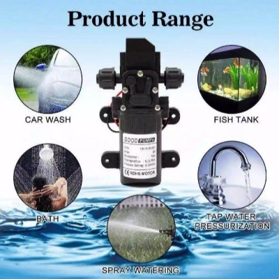 Picture of DC 12V 3.6L/Min 0.45Mpa Water High Pressure Diaphragm Water Pump Self Priming Pump Garden Sprayer Car Wash - Black