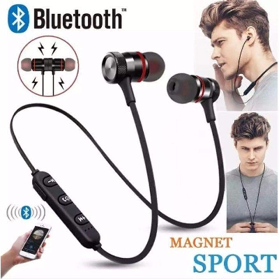 Picture of Wireless Sports Bluetooth Magnet Earphone Bluetooth Headset with Mic Multi color In the Ear - Multicolor