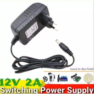 Picture of AC 220V to DC 12V 2A Power Supply Adapter For Pump / Motor - Black