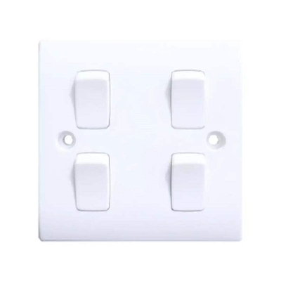 Picture of 4 Gang One Way Switch- White - Remote Control Switch - White