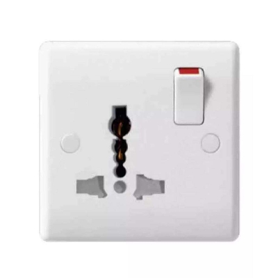Picture of Universal socket 3 pin socket- white - White