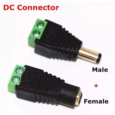 Picture of Female+ Male Dc powerJack connector Dc Power converter Adapters plug - Black