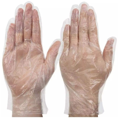 Picture of 10 pair washable gloves/One Time Hand poly gloves For Hand safety From germs - White