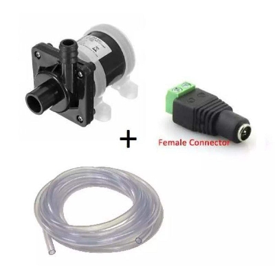 Picture of water proof mini submersible 12 volt 8 watt Dc pump with 3 Fith and connector - Black