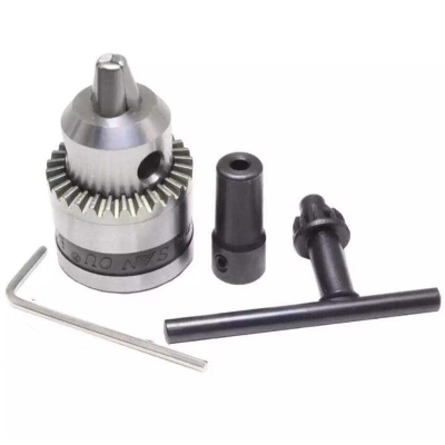 Picture of Electric Drill chucks 0.02-1/4 inch(0.6-6 mm) Mount B10 fit 0.19 inch (5 mm) motor shaft model power Tools - Black
