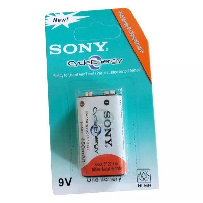 Picture of Sony 9V Rechargeable Battery 450 mAh - White