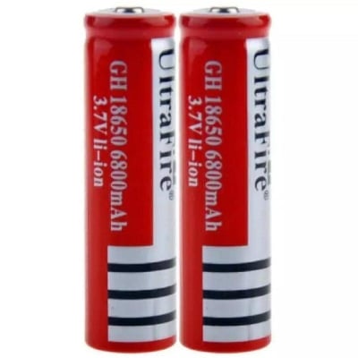 Picture of 3.7V 6800nAH 18650 Rechargeable Battery li- ion 2 pcs Red - Red