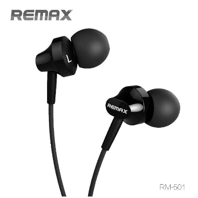 Picture of Remax Rm 501 In Ean Earphone stereo Head set BASE -D RIVEN - Black
