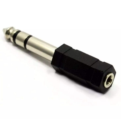 Picture of 3.5 mm (3.5 mm) MONO socket to 6.35 mm stereo Jack converter Adaptor -  1 pcs - Black