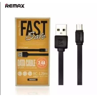 Picture of Remax original 129m micro USB Fist charging cable Data cable Android Quick charge 1M 2.4A 129m - Black