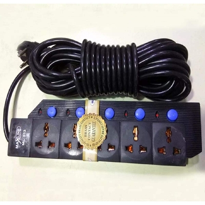 Picture of Black 5 Point Best Quality Multi Plug Socket With Switch - Black