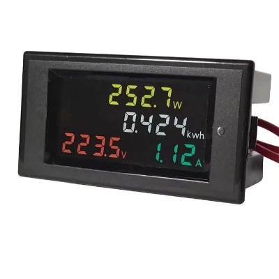 Picture of 4-in-1 HD Digital A 80-300V 100A LED Display Panel Voltmeter Meter - Black