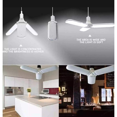 Picture of 45 Watt LED Bulb Super Bright Foldable Fan Blade Angle Adjustable Ceiling Lamp - White