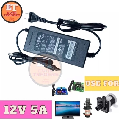Picture of 12V 5A Power Supply Adapter Liteon - Multimeter - Black