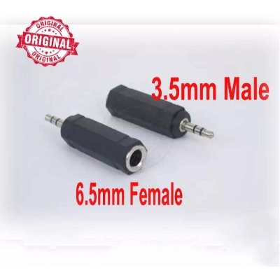 Picture of 1 Pcs 6.5mm male to 3.5mm Female electric guitars headset miniphone Audio jack converter adapter stereo jack - Black