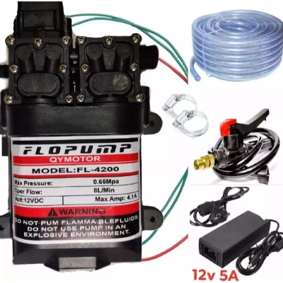 Picture of Dubble Pump Bike & Car Washing Water Pump Motor full set AC & DC double pump double pump for Bike & Car Wash - Black