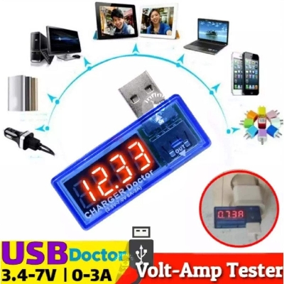Picture of USB Power Current Voltage Meter Tester Portable Mini Current and Voltmeter Detector Charger Doctor USB Doctor - Blue