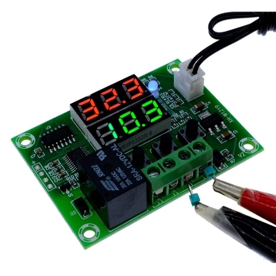 Picture of XH-W1219 DC 12V Dual Display Digital Temperature Controller High Accuracy Temperature Control Switch Control - Green