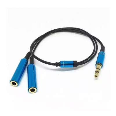 Picture of Storite 3.5mm Jack 1 Male to 2 Female Stereo Headphone Earphone Jack Y Splitter Audio Adapter Cable (Black) - Black