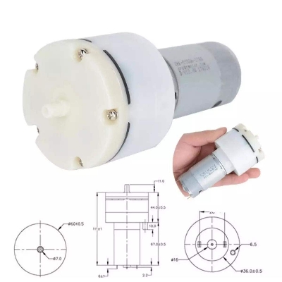 Picture of DC 12V 15L/M High Flow 555 Motor Vaccum Pump, Air Pump, Oxygen Pump, Fish Tank Folding - Silver