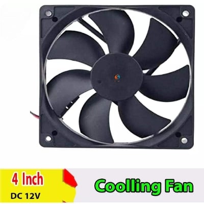 Picture of DC 12V Cooling Fan Ventilator Fan Low Noise Axial Fans 4 inch Use For CPU Casing Exhaust Fan Circulation Fan of W1209 XH-M452 Egg Incubator Systems etc - Black