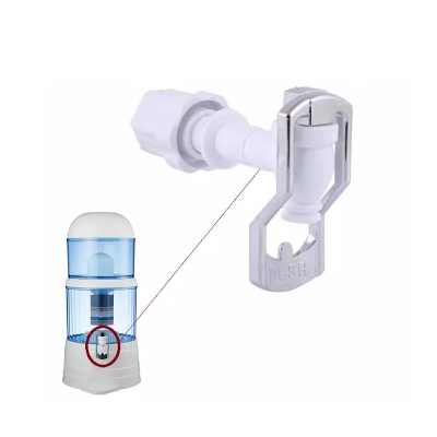 Picture of Water Drain Faucet with Water Filter Tap - Water Jar - White