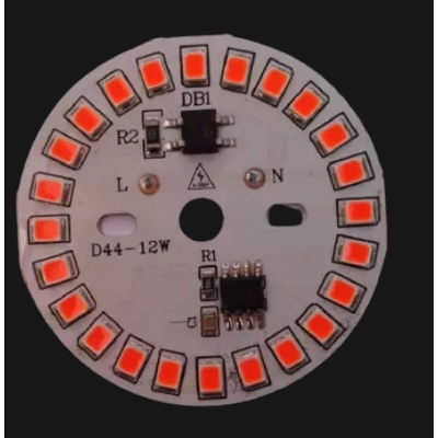 Picture of 12W Colorful LED lamp plate 44mm Diameter Operates at AC-220V No need driver Smart IC bulb lamp - Red