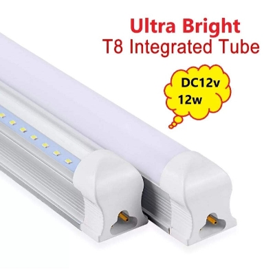 Picture of Ultra Bright DC 12V LED Fluorescent T8 Integrated LED T8 Tube Light For Bedroom Garden Outside Solar Light DIY Etc - White