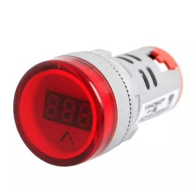 Picture of AC60-500V Mini AC Voltage Meter LED Digital Display Red Green Yellow 22MM AD16 type- 1pcs - Red