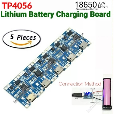 Picture of TP4056 Lithium Battery Charging Board 5V 1A 18650 Battery Charger 5pcs/Lot - Blue