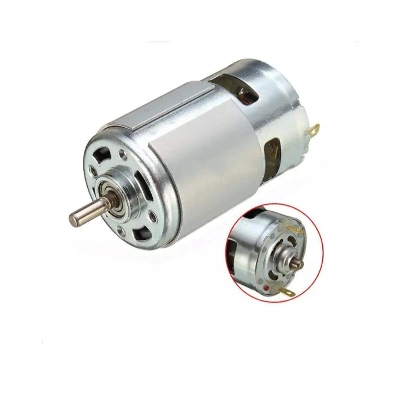 Picture of D775 Motor (DC 12V-36V 3500-9000RPM High)The best Quality, Ball bearing, with cooling fan - Silver