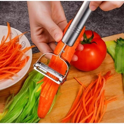 Picture of Stainless Steel Multi-function Vegetable Peeler&ampJulienne Cutter Julienne Peeler Potato Carrot Grater Kitchen Tool - Silver