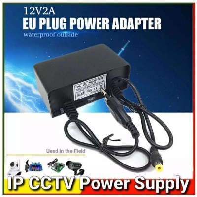 Picture of CCTV Camera Adapter DC 12V 2A SMPS Power Supply lighting transformer For Security System IP Camera LED Strip light W1209 XH-M452 - Black